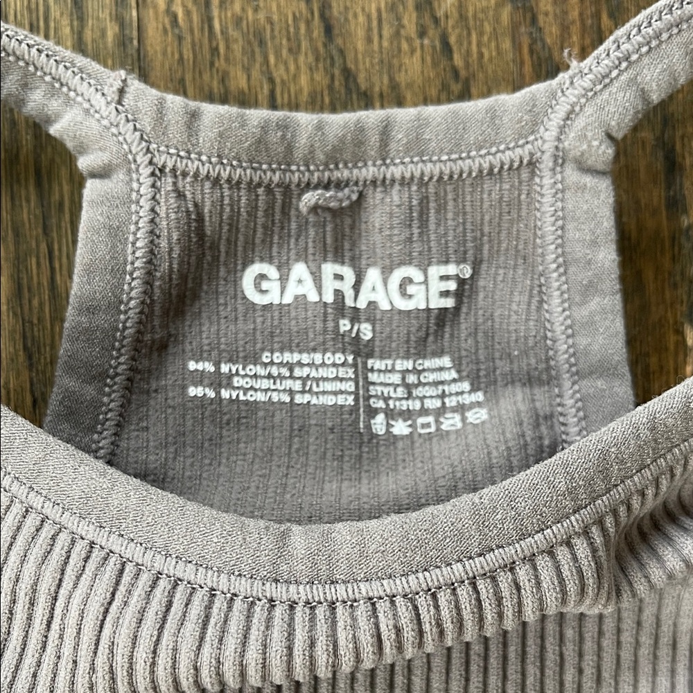 Garage Gray Ribbed Tank Top - Picture 3 of 4